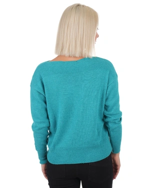 Boat neckline blouse in petrole | COLLECTION - 10