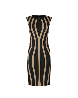Bodycon shaping dress with contrasting black and beige pattern | | Dika.ge Bodycon shaping dress with contrasting black and beige pattern |