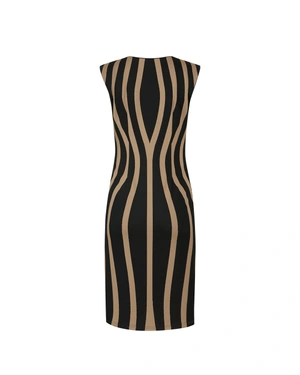 Bodycon shaping dress with contrasting black and beige pattern | | Dika.ge - 1 Bodycon shaping dress with contrasting black and beige pattern | - 1