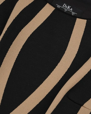 Bodycon shaping dress with contrasting black and beige pattern | | Dika.ge - 2 Bodycon shaping dress with contrasting black and beige pattern | - 2