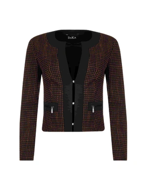 Bouclé jacket with contrast details | Jackets and Blazers | Outlet DiKa Bouclé jacket with contrast details | Jackets and Blazers
