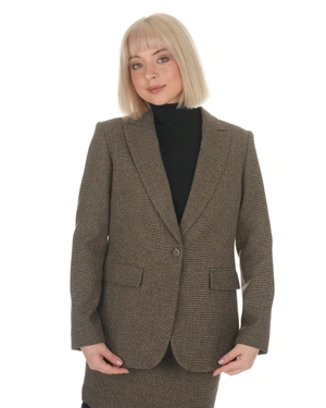 Veste marron en mélange de laine avec des fibres de soie | Vestes et Blazers - 1