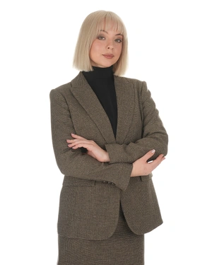 Veste marron en mélange de laine avec des fibres de soie | Vestes et Blazers - 2
