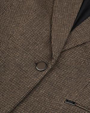 Veste marron en mélange de laine avec des fibres de soie | Vestes et Blazers - 6