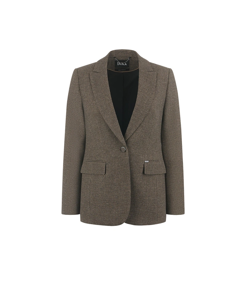 Veste marron en mélange de laine avec des fibres de soie | Vestes et Blazers