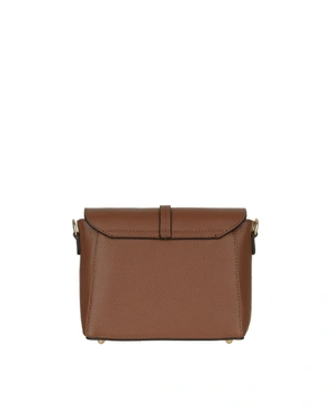 Brown genuine leather handbag with flap and subtle accent | | Dika.com - 2 Brown genuine leather handbag with flap and subtle accent | - 2