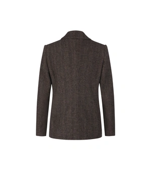 Veste marron à motif pied-de-poule avec de la laine | Vestes et Blazers | Dika.com - 3 Veste marron à motif pied-de-poule avec de la laine | Vestes et Blazers - 3