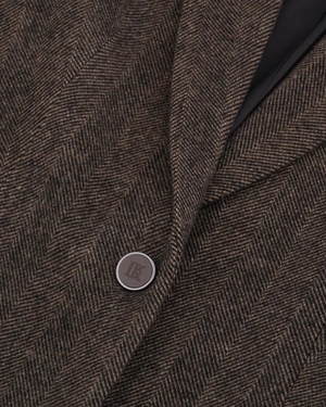 Veste marron à motif pied-de-poule avec de la laine | Vestes et Blazers | Dika.com - 4 Veste marron à motif pied-de-poule avec de la laine | Vestes et Blazers - 4