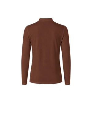 Brown long-sleeve top with a high neck | Tops and T-shirts - 3