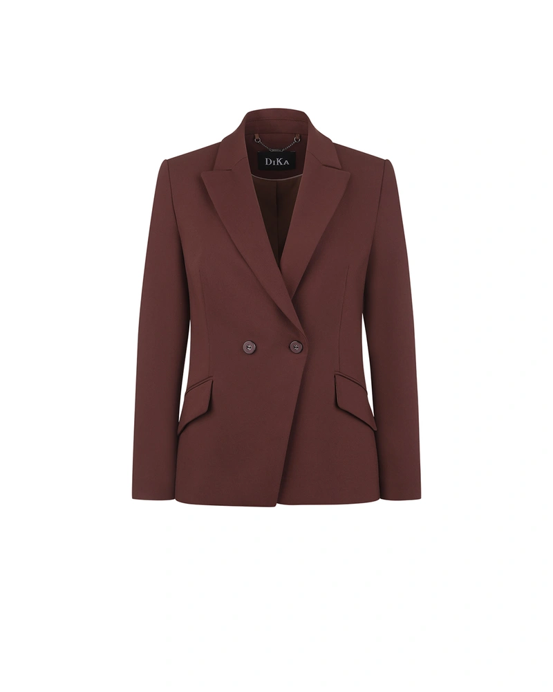 Brown women’s blazer with a fitted silhouette | Jackets and Blazers