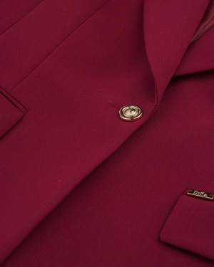 Burgundy blazer with lapels and single-breasted fastening | All products - 2