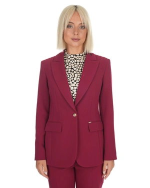Burgundy blazer with lapels and single-breasted fastening | All products - 3