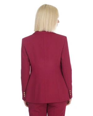 Burgundy blazer with lapels and single-breasted fastening | All products - 5