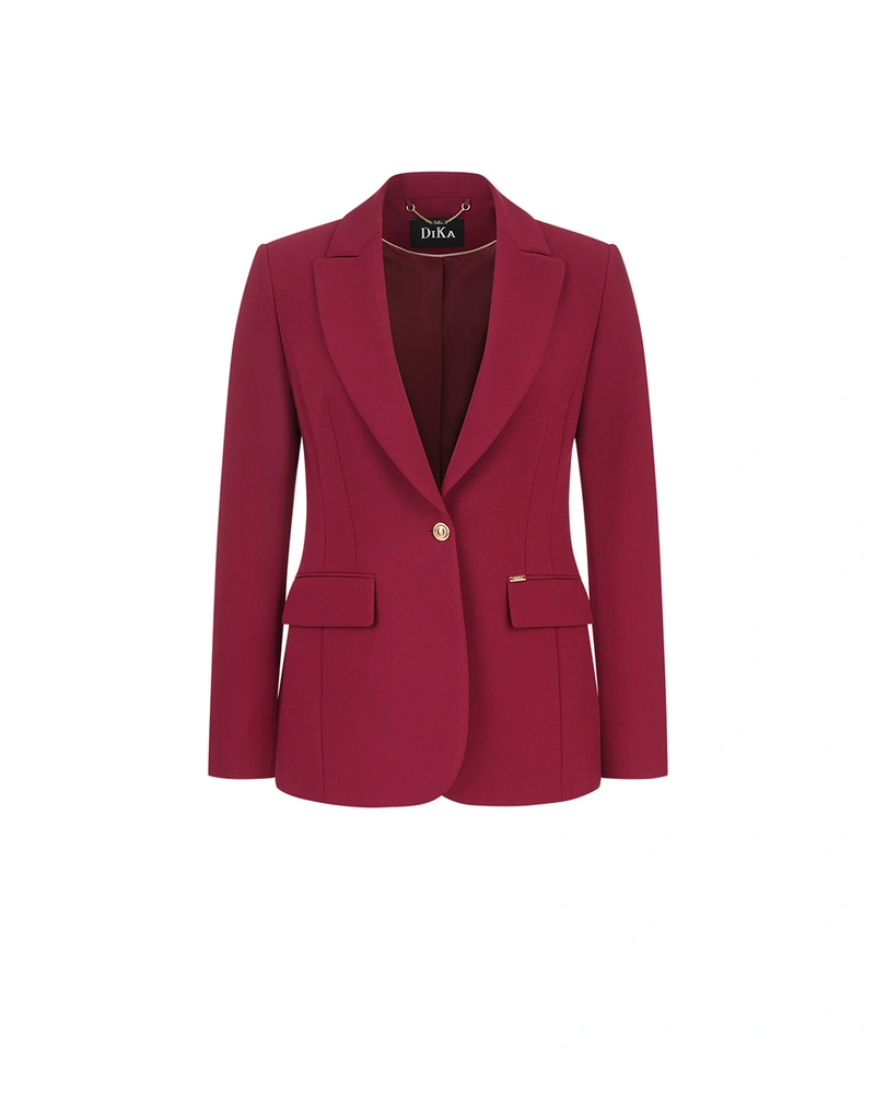 Burgundy blazer with lapels and single-breasted fastening | All products