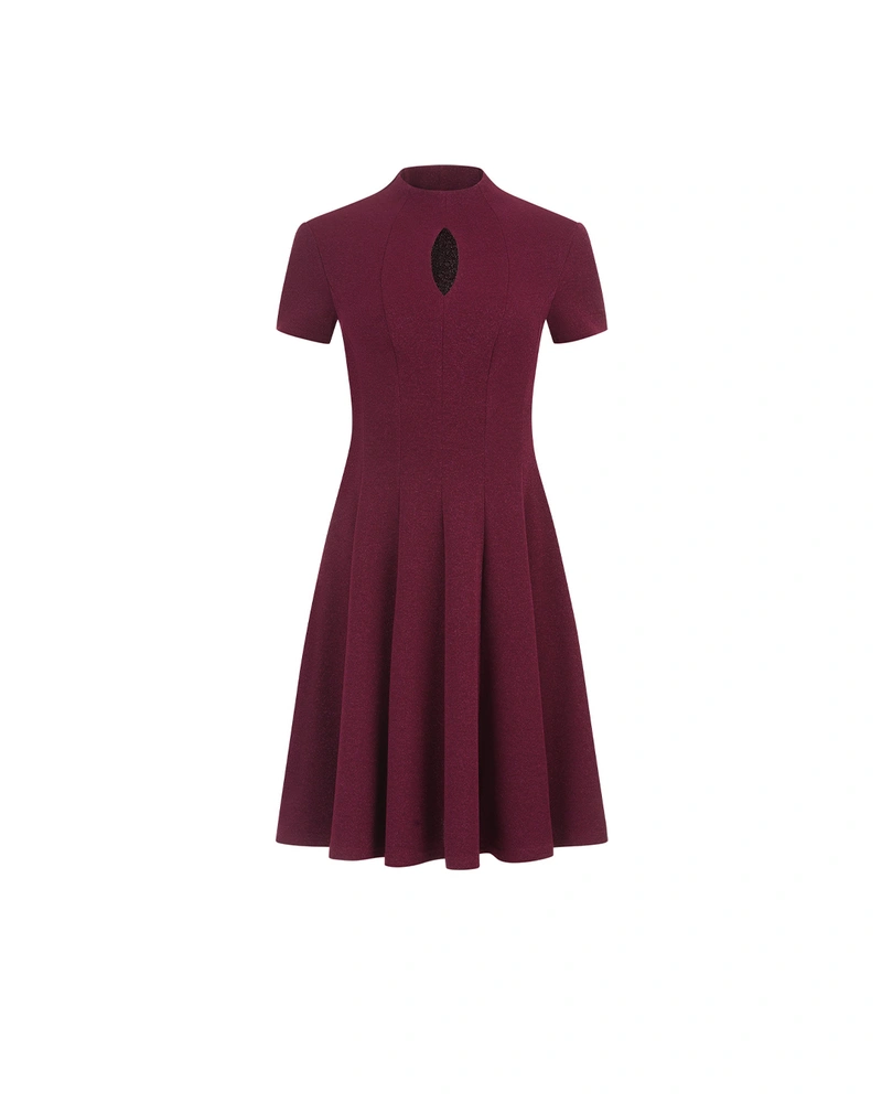 Burgundy dress with lurex thread | All products