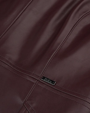 Burgundy eco-leather dress | Dresses and Jumpsuits - 2
