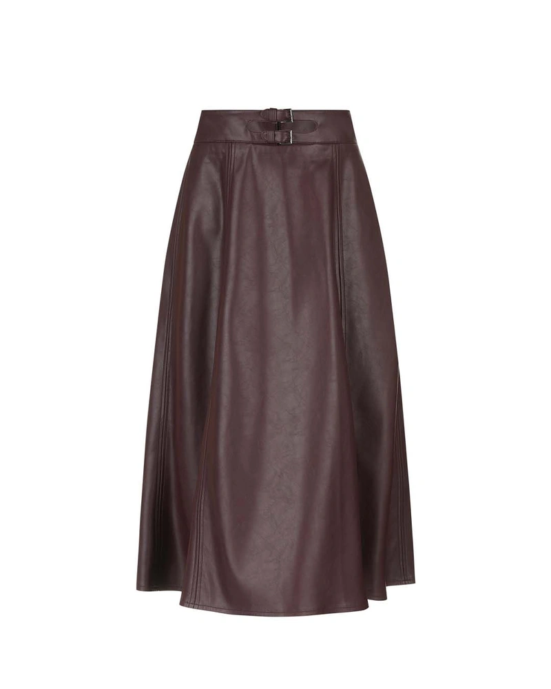 Burgundy eco-leather skirt | Skirts and Shorts