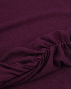 Burgundy long-sleeve top with gathered detail | T-shirts and Tops - 5