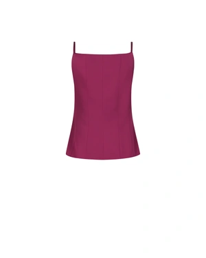 Burgundy satin camisole with thin straps | Blouses - 4