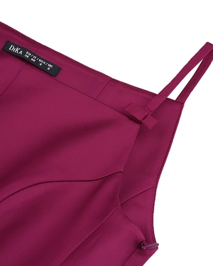 Burgundy satin camisole with thin straps | Blouses - 5