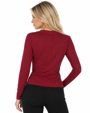 Bordo top sa drapiranim izrezom | Majice - 2