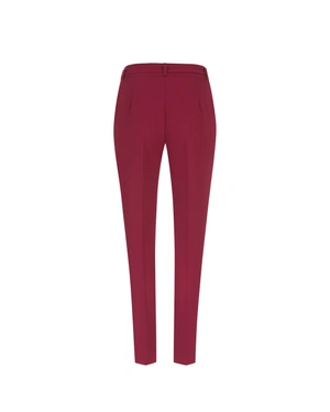 Burgundy trousers with stylish cut | Trousers and Leggings - 1