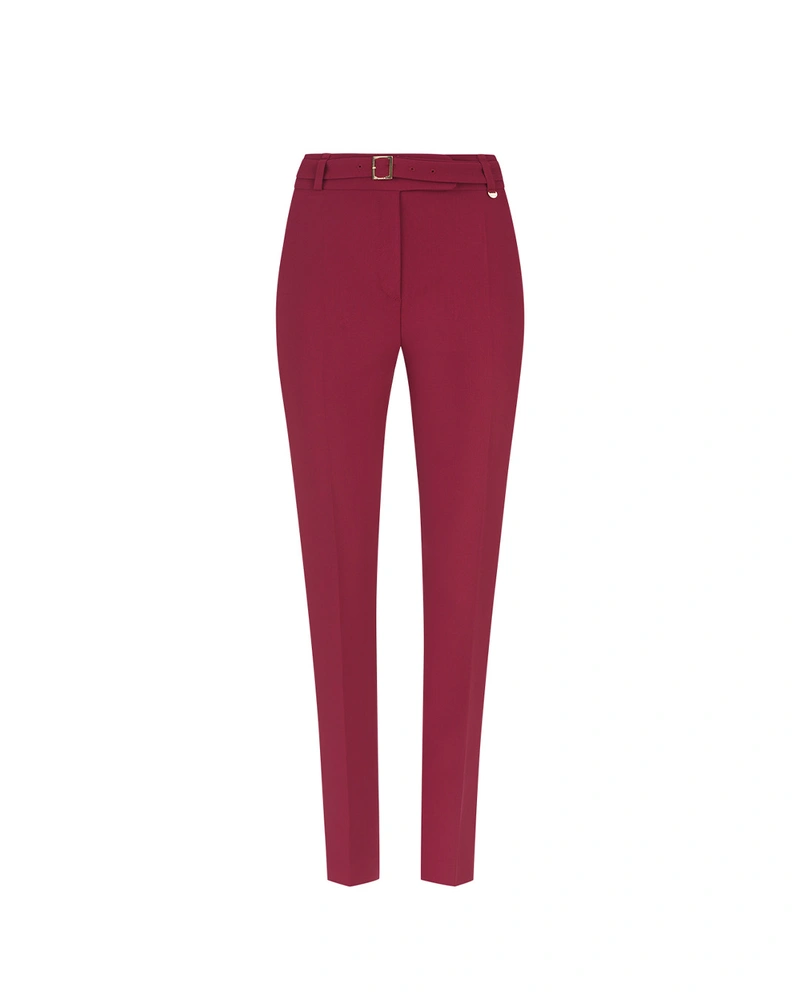 Burgundy trousers with stylish cut | Trousers and Leggings