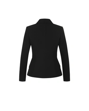 Business single-breasted blazer in black, with gold buttons | Jackets and Coats - 1