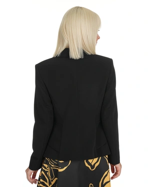 Business single-breasted blazer in black, with gold buttons | Jackets and Coats - 4