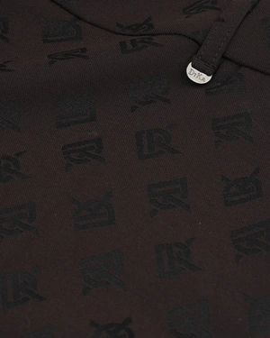 Business trousers in brown with black trims and stylized logo | COLLECTION - 8