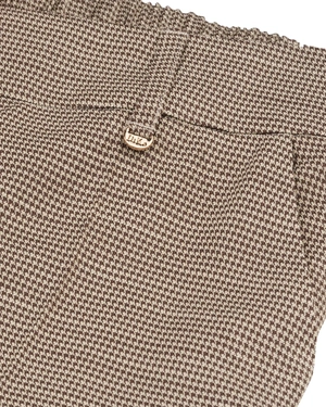 Business trousers in fine beige-brown houndstooth | Trousers and Leggings - 14