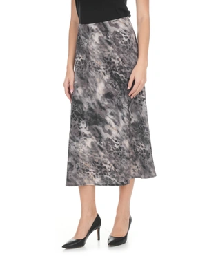 Calf-length skirt with abstract paisley print in grey tones | NEW - 8