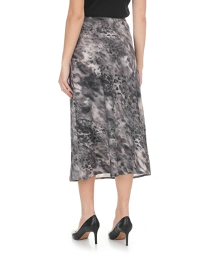Calf-length skirt with abstract paisley print in grey tones | NEW - 9