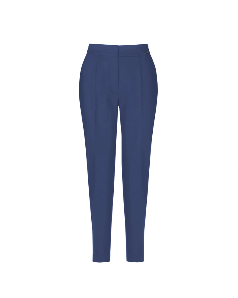 Casual tapered trousers in deep dark blue | Trousers