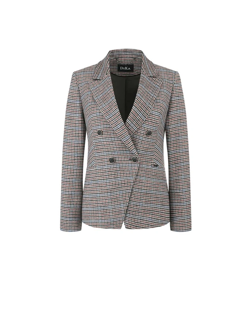 Checked double-breasted blazer with a classic silhouette | Jackets and Coats