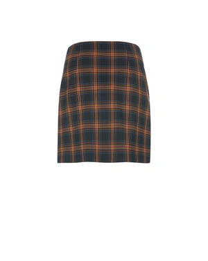 Checked mini skirt with a pleated front panel | Skirts - 4