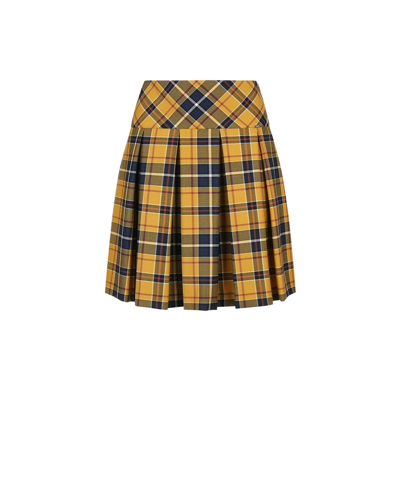 Checked pleated skirt in mustard color | All products