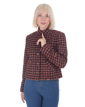 Checked women’s blazer with wool and metallic accent | Jackets and Blazers - 1