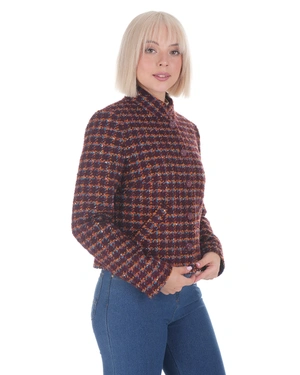 Checked women’s blazer with wool and metallic accent | Jackets and Blazers - 2
