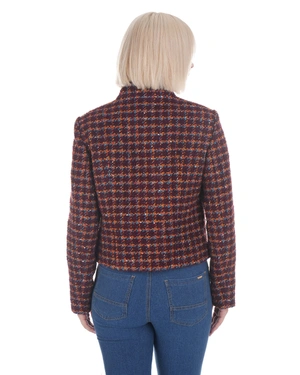 Checked women’s blazer with wool and metallic accent | Jackets and Blazers - 4