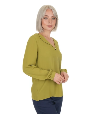 Chiffon blouse in grass green color | Blouses and Shirts - 3