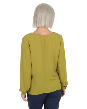 Chiffon blouse in grass green color | Blouses and Shirts - 4