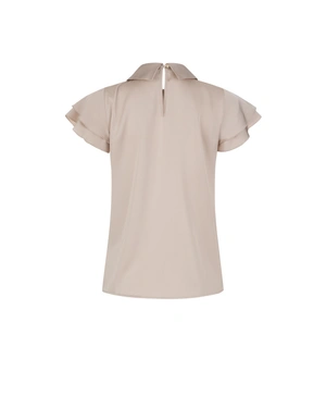 Chiffon blouse with a bow in a beige tone | Blouses | Dika.bg - 4 Chiffon blouse with a bow in a beige tone | Blouses - 4
