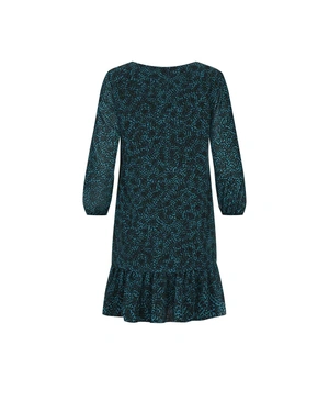 Chiffon dress with an animal print in black and petrol tones | SUMMER COLLECTION OUTLET - 1