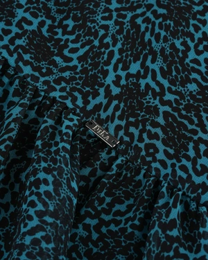 Chiffon dress with an animal print in black and petrol tones | SUMMER COLLECTION OUTLET - 2
