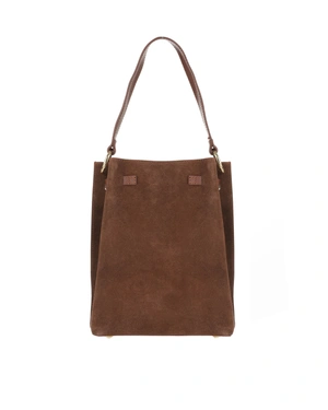 Chocolate brown suede bucket bag | Bags - 2