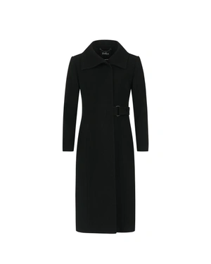 უმაღლესი ხარისხის შალის კლასიკური შავი პალტო | ზედა ტანსაცმელი - 7