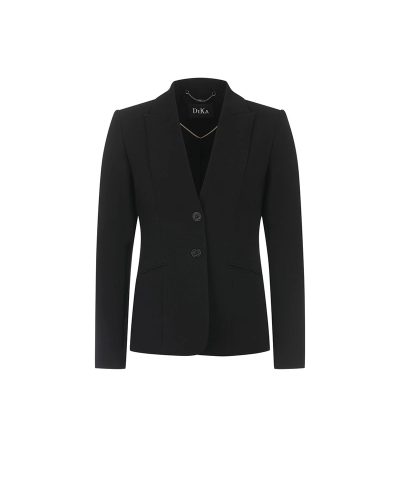 Veste noire classique à boutonnage simple et à revers | Vestes et Blazers