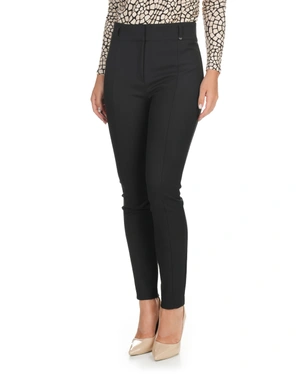 Klasične crne sužene pantalone sa naborom | Pantalone i Helanke - 3