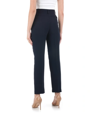 Classic dark blue tapered trousers with crease | Trousers - 2
